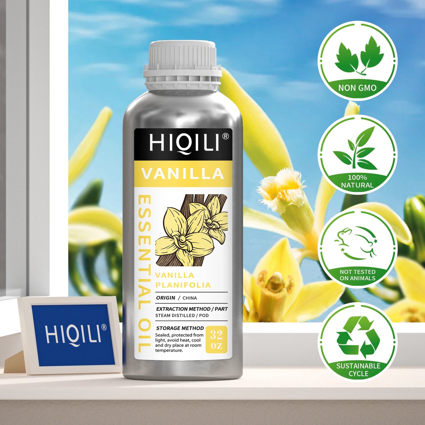 HIQILI 1000mL/32oz Vanilla Rosemary Lemongrass Essential Oil for Aromatherapy Diffusers Massage Skin Care Gifts Wholesale