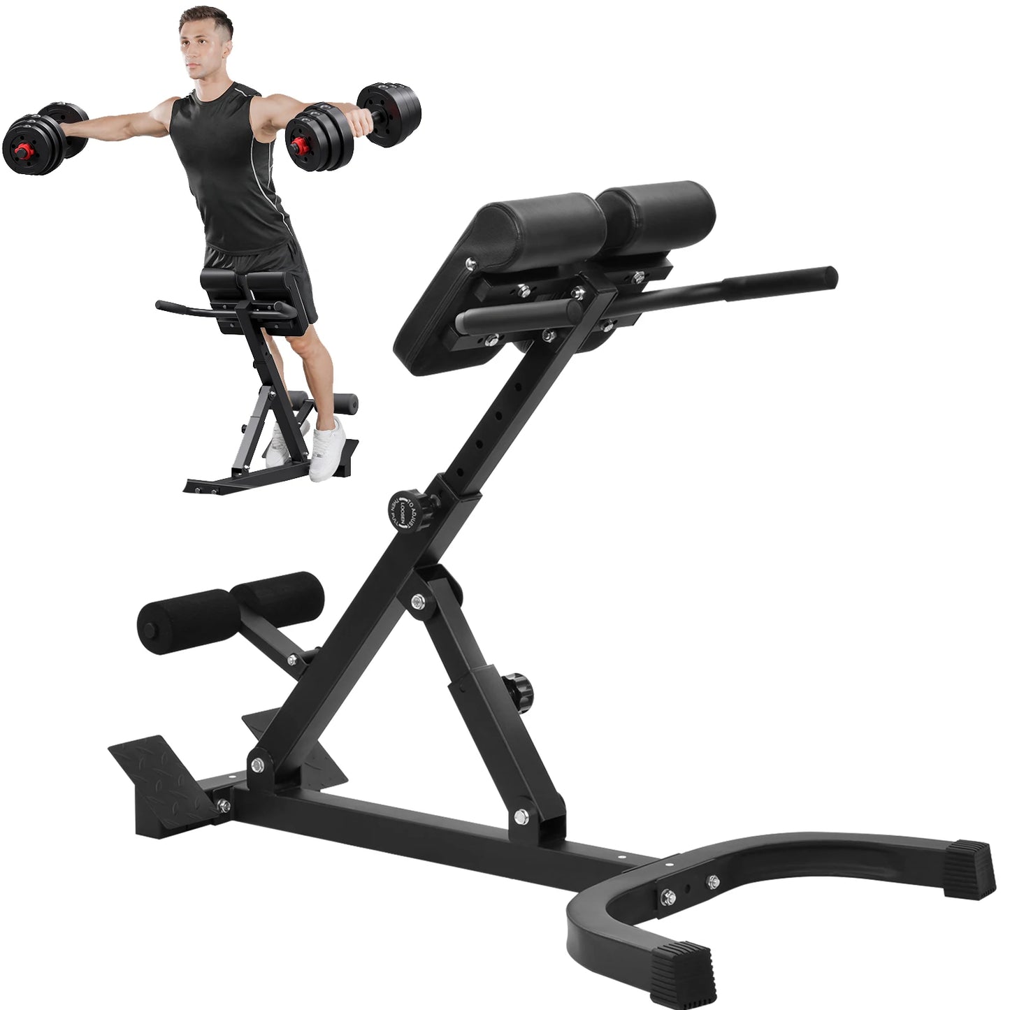 Adjustable Folding Roman Chair Back Extension Bench For Home Gym