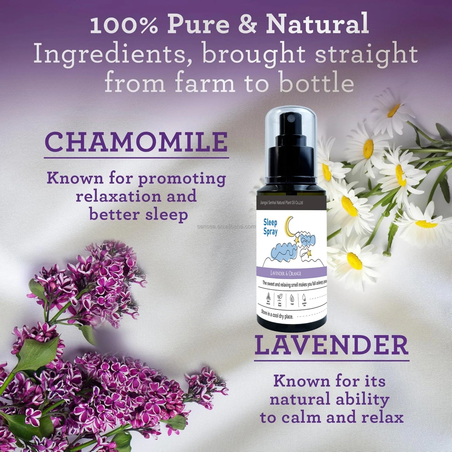 100ml Relieve Fatigue Sleep Spray Lavender Essential Oil Vanilla Gentle Freshness Care Spray Mist Sleep For Room Deep Fall Aslee
