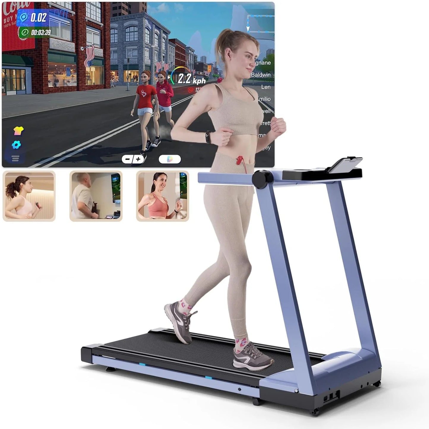 Superun 3.5HP Foldable Treadmill With 6 Percent Incline App Control