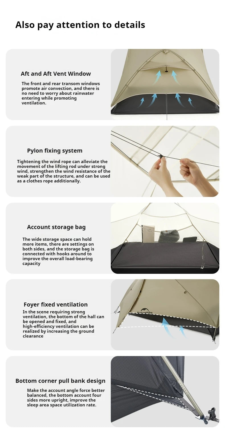 Naturehike Mongar Lightweight Waterproof Three Season Camping Tent