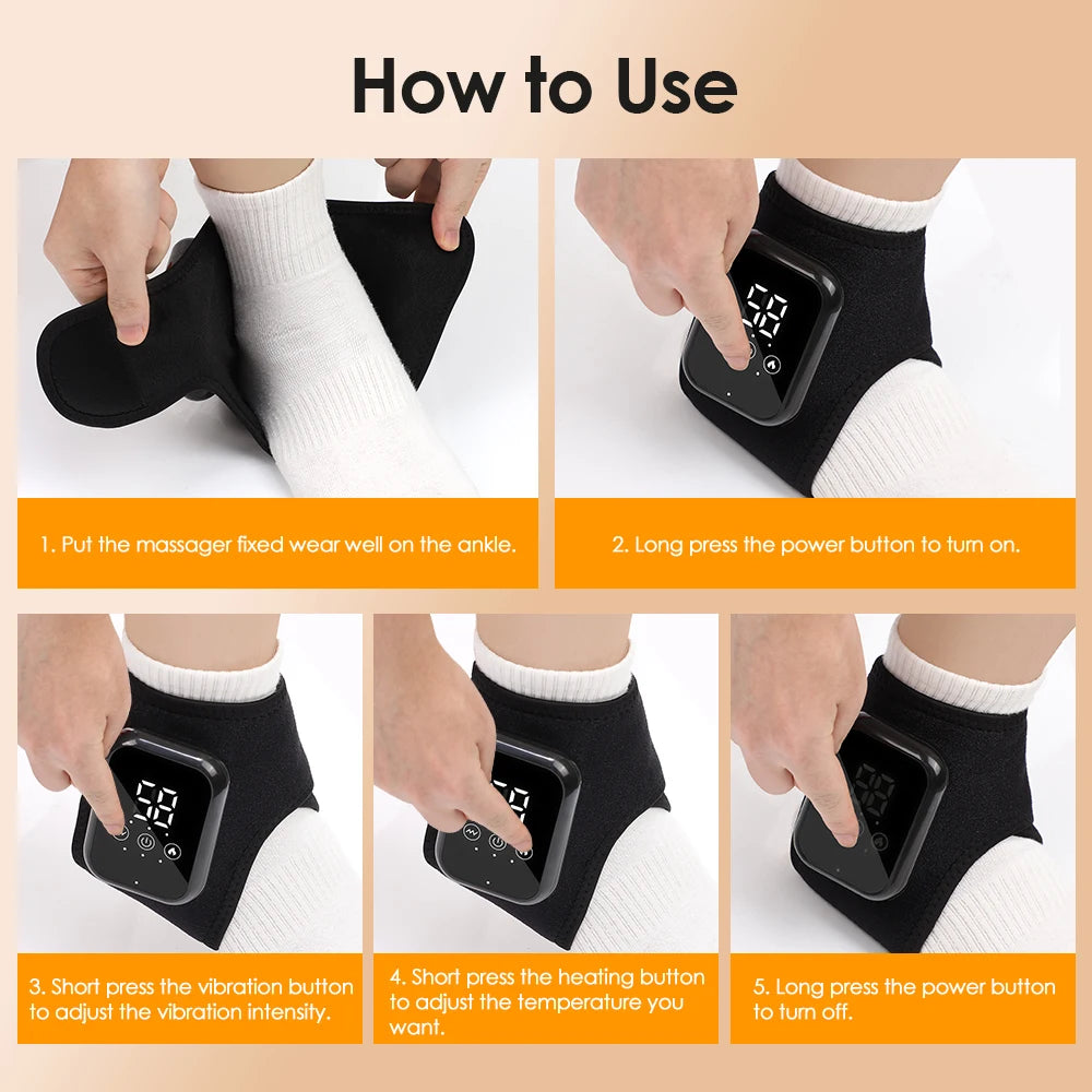 Hailicare Rechargeable Heated Ankle Brace With Vibration Support