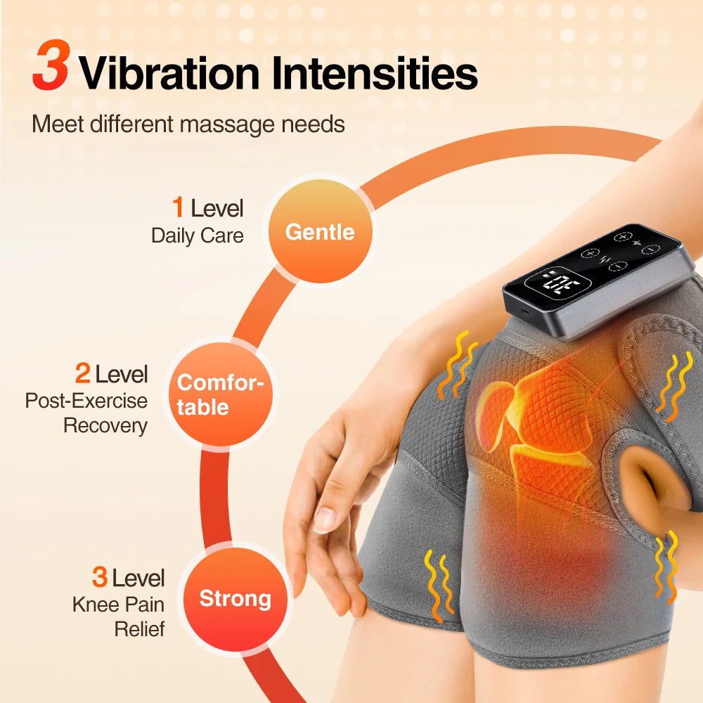 Hailicare Heated Knee Massager With Vibration And Cordless Heat Therapy
