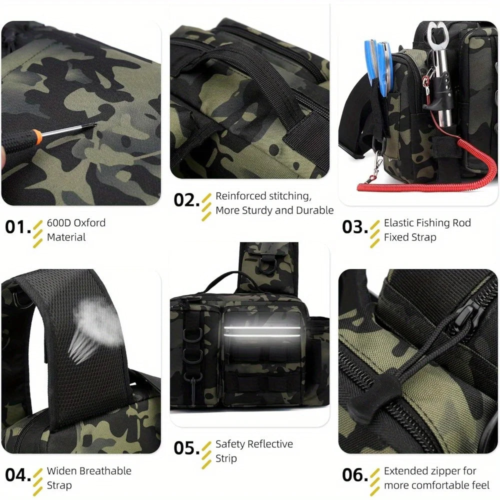 Multipurpose Nylon Fishing Tackle Backpack Waist Bag