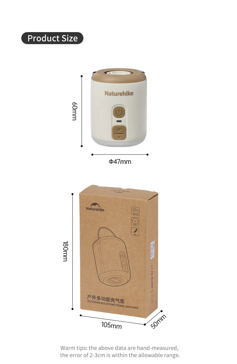 Naturehike Compact Electric Air Pump For Camping Inflatables