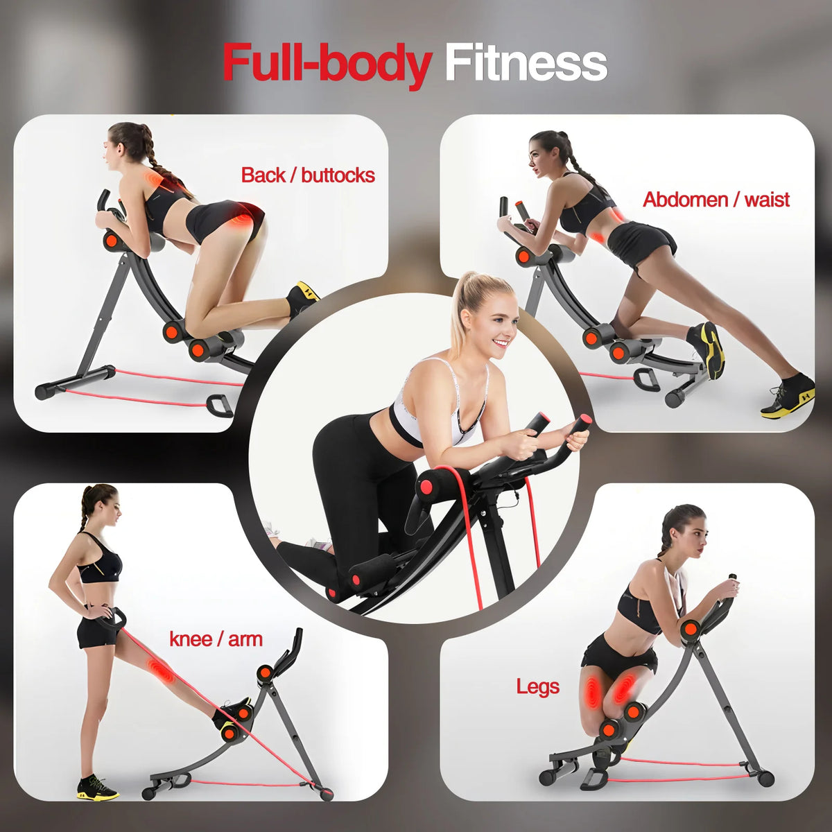 Foldable Ab Machine With Display Home Gym Fitness Trainer