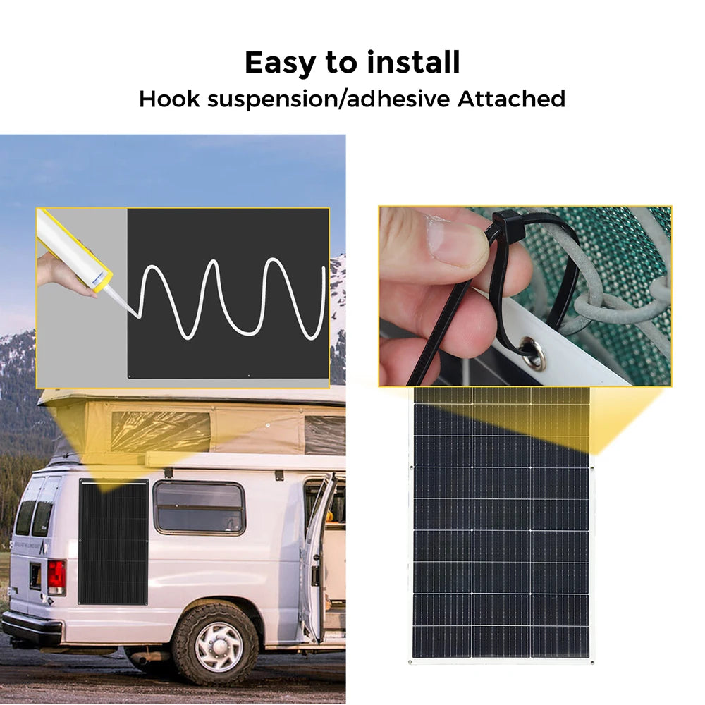 Bouglang 240W Flexible Solar Panel Kit With 20A Controller