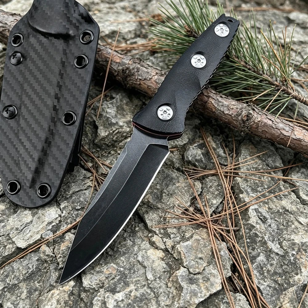 Premium 7Cr13Mov Fixed Blade Knife With G10 Handle And Sheath