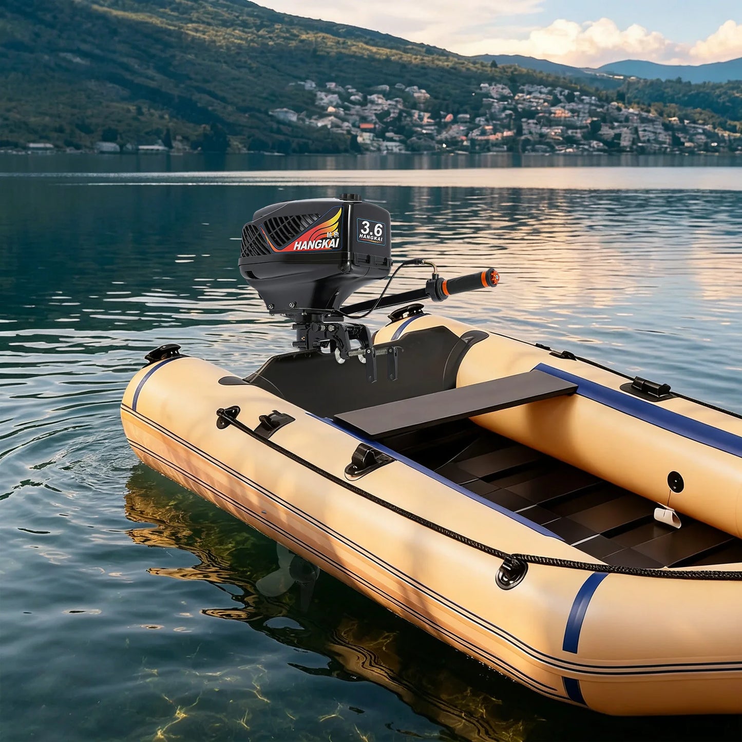 Bymaocar 3.6HP Gas Outboard Motor 2 Stroke Short Shaft For Dinghy Boats