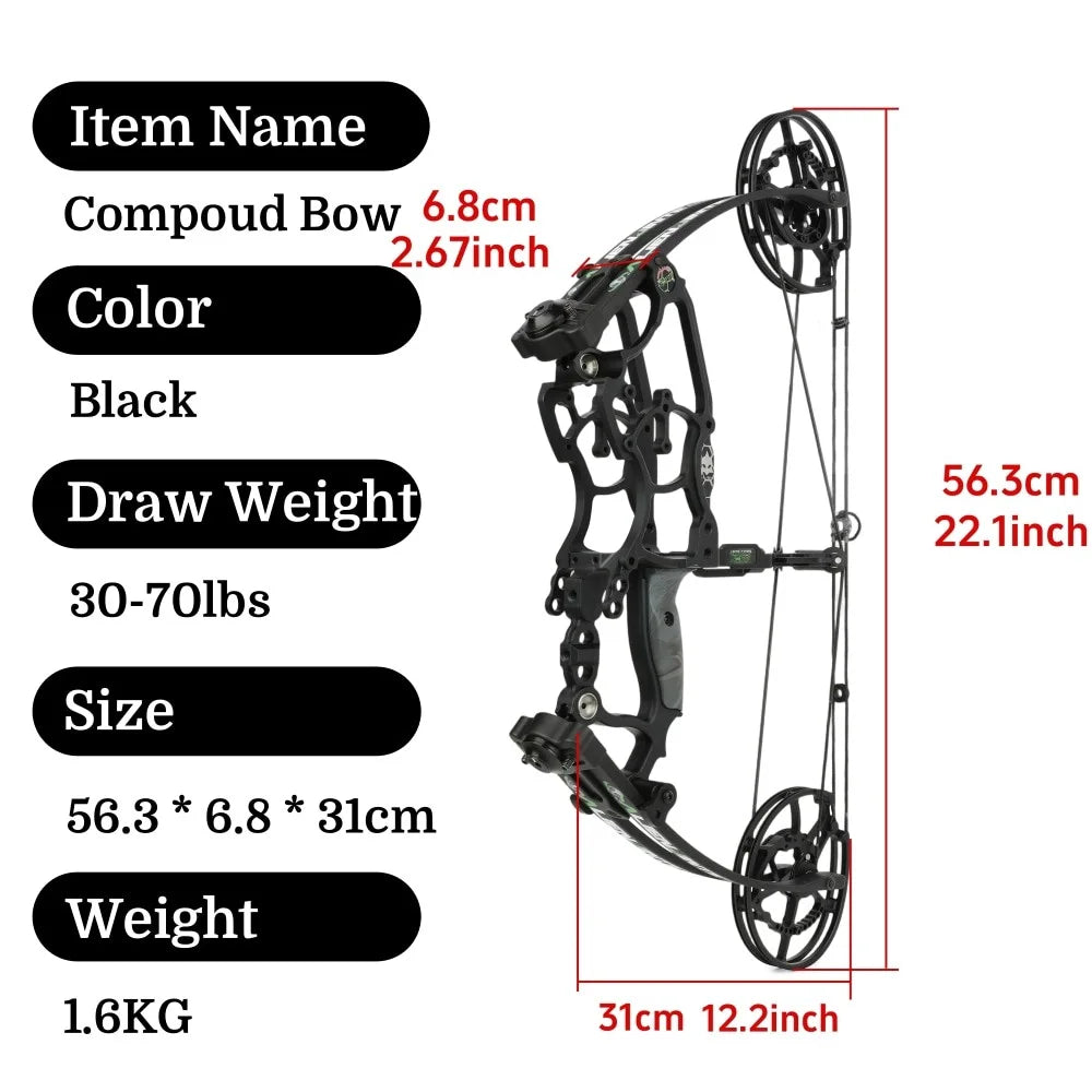 Adjustable Compound Bow And Arrow Set For Hunting And Archery