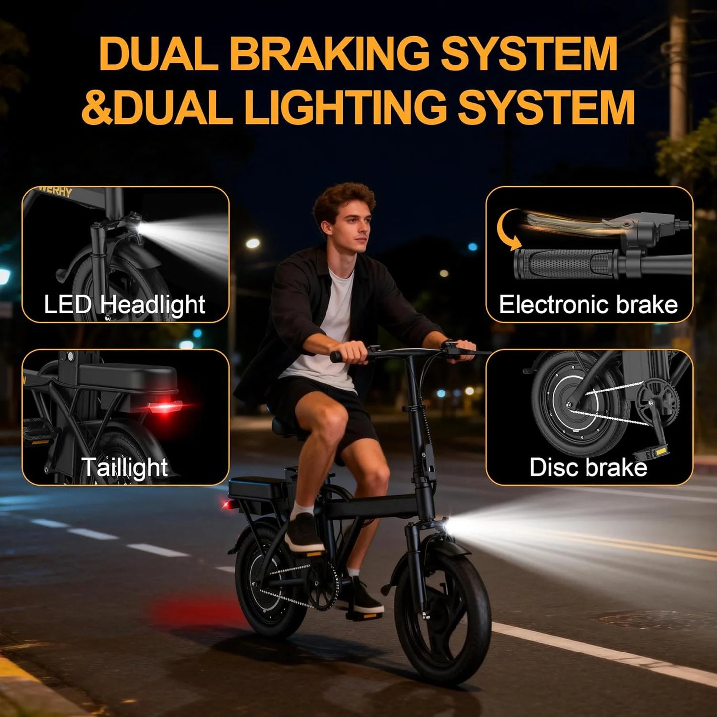 Ladped Foldable Dual Seat Electric Bike With 500W Motor