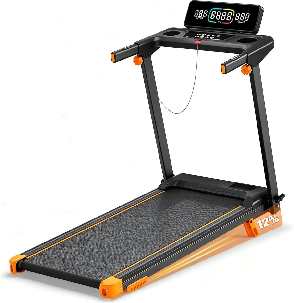 Foldable Walking Pad Treadmill With Incline And Bluetooth Speaker