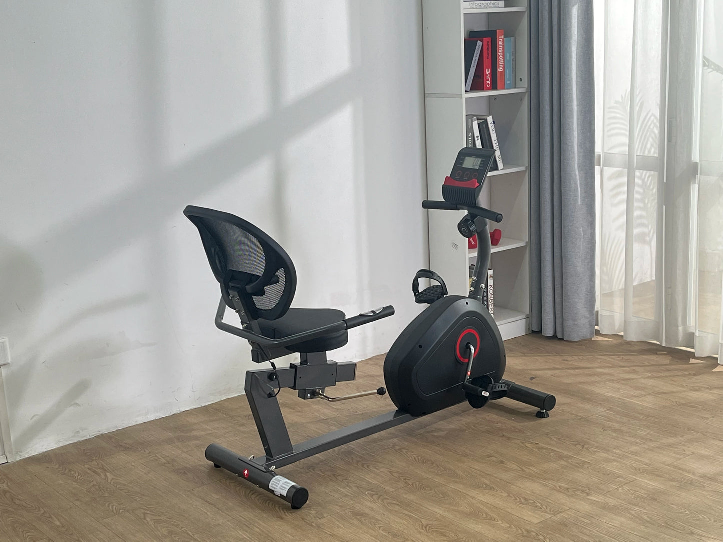 Recumbent Exercise Bike With Ergonomic Seat And Heart Rate Monitor