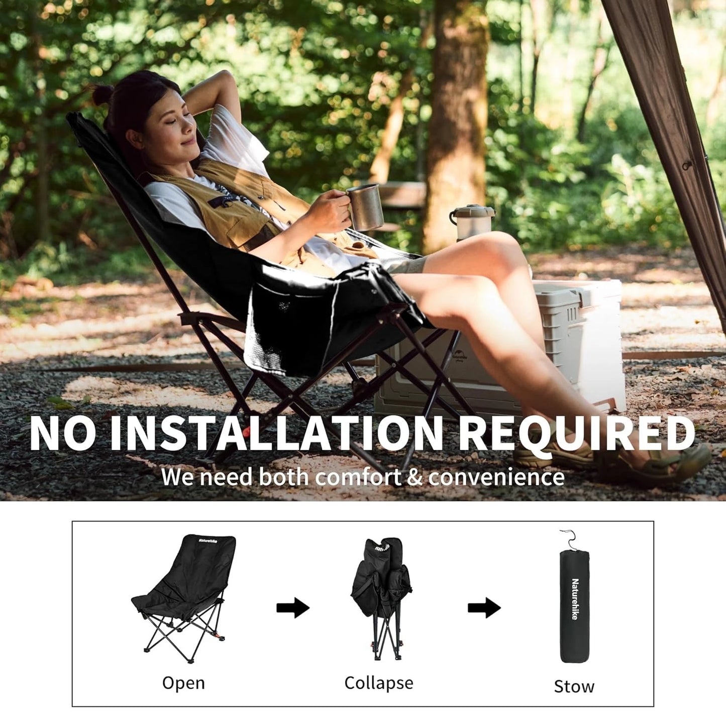 Naturehike Sea Star Recliner Moon Chair Outdoor Folding for Camping