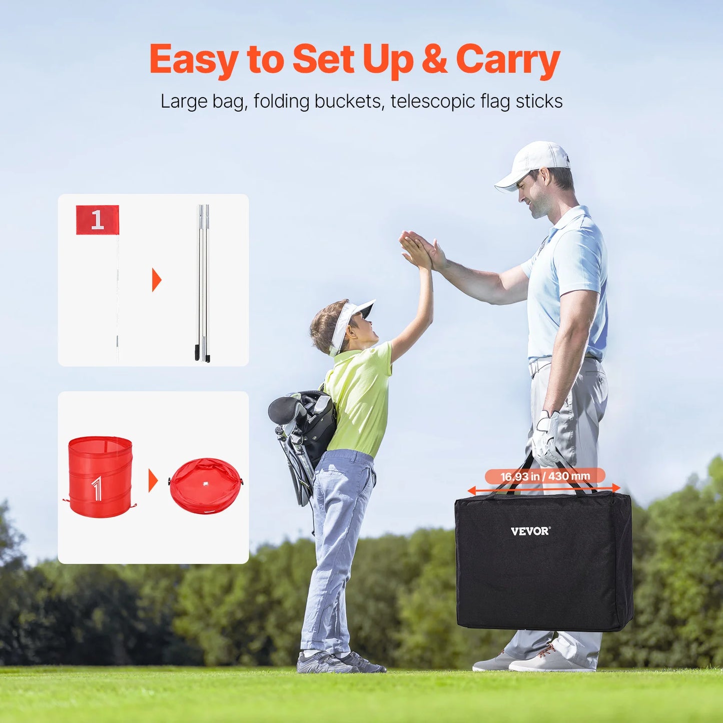 SucceBuy Backyard Bucket Golf Game Set For Family Outdoor Fun