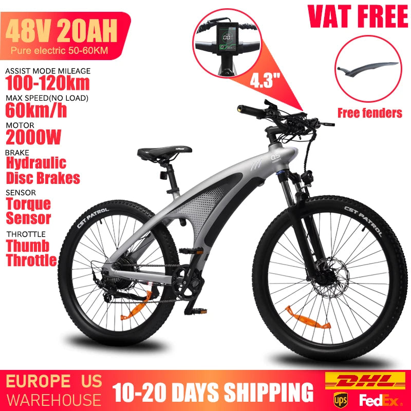 HUANCI Q5 1000W Adult Electric Bike With Aluminum Alloy Frame