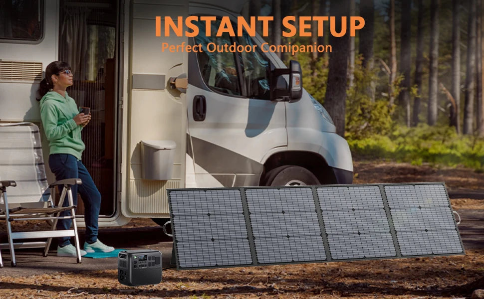 MHPOWOS Portable Foldable Solar Panel for RV and Outdoor Use