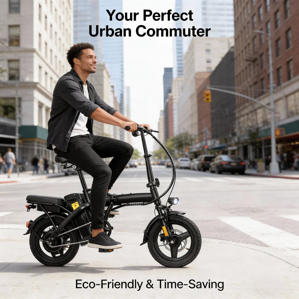 T5 Foldable Electric Bike 48V Peak Power Dual Disc Brakes
