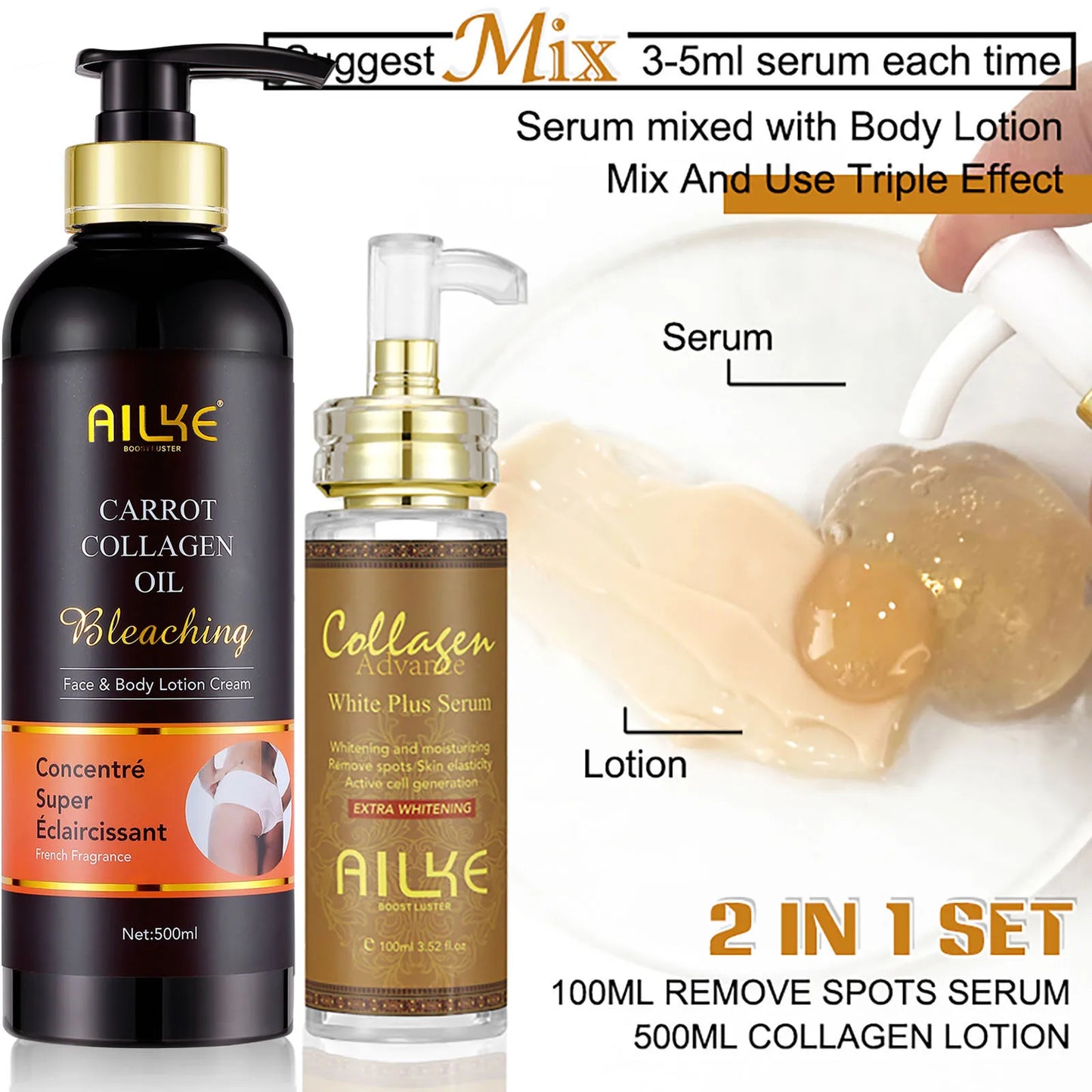 Ailke Organic Collagen Face Serum for Whitening and Moisturizing