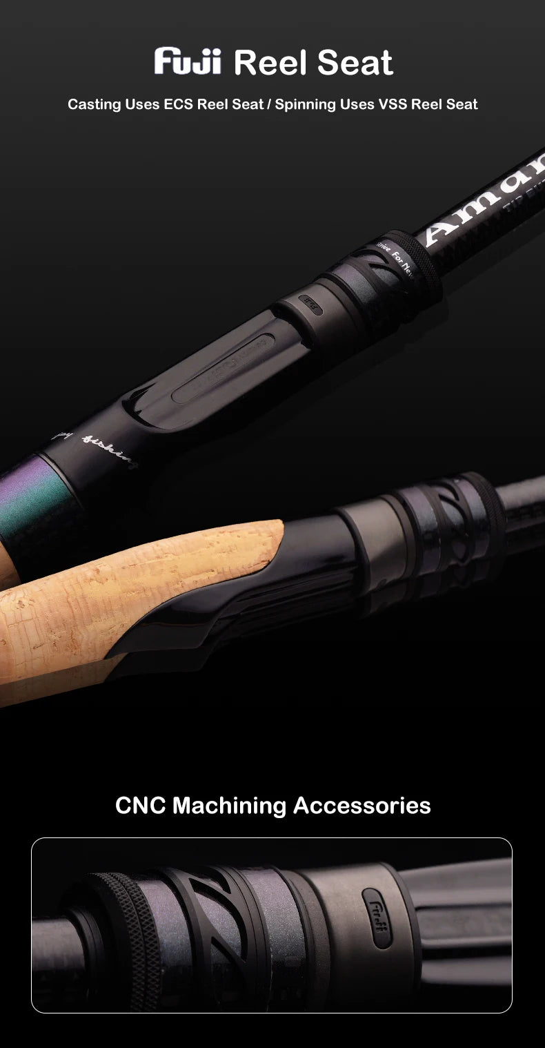 Purelure Amaro Pro Heavy Duty Travel Carbon Fiber Fishing Rod