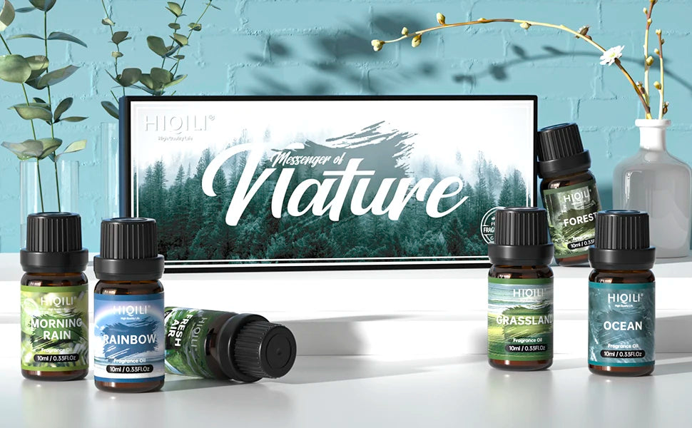 HIQILI Nature Fragrance Oils Set for Diffusers, Aromatherapy and Candles