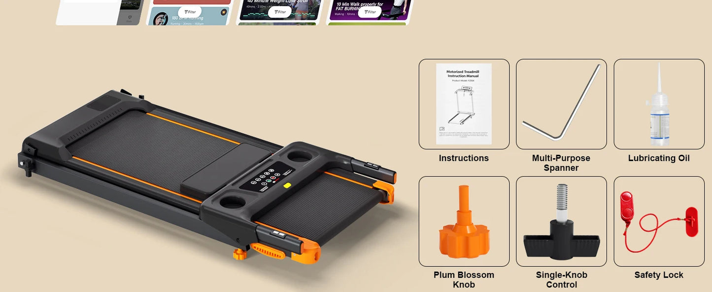 Foldable Walking Pad Treadmill With Incline And Bluetooth Speaker