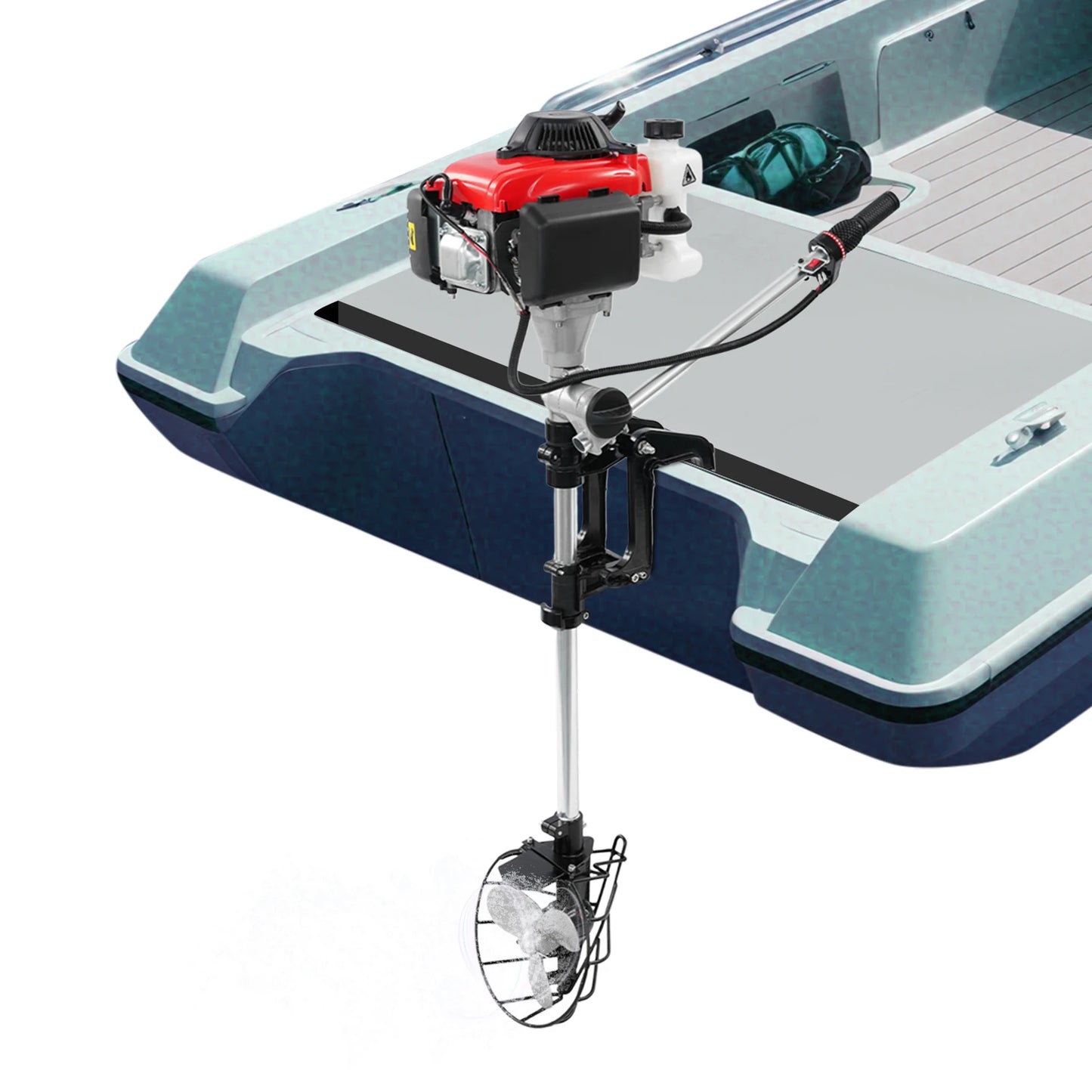Bymaocar 4.0HP Gasoline Outboard Motor Air Cooled Single Cylinder Engine