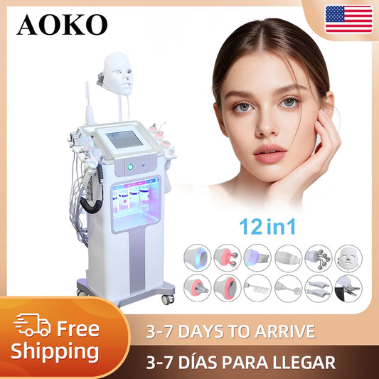 AOKO 12 In 1 Aqua Peeling Oxygen Facial Machine Skincare