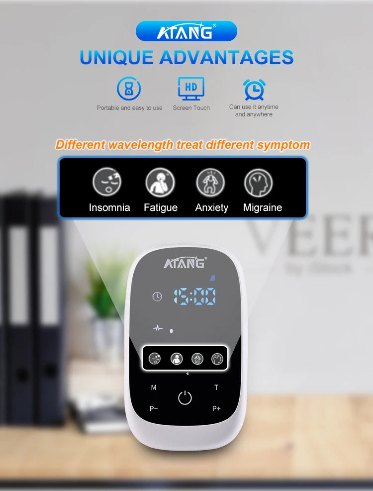 ATANG CES Insomnia Treatment Device With Ear Clip Electrodes