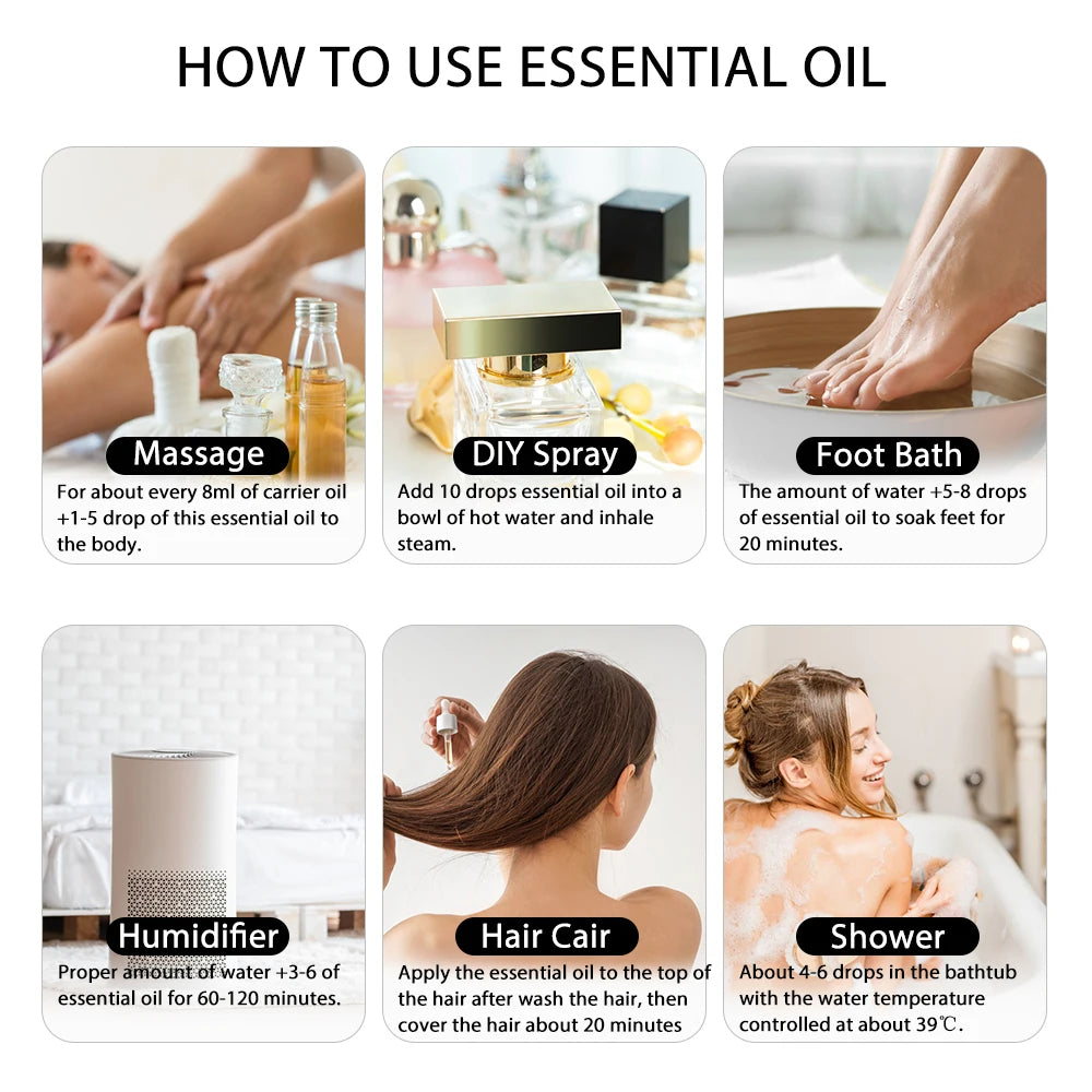 PHATOIL Pure Essential Oils For Skin Care Rose Lemon Lavender