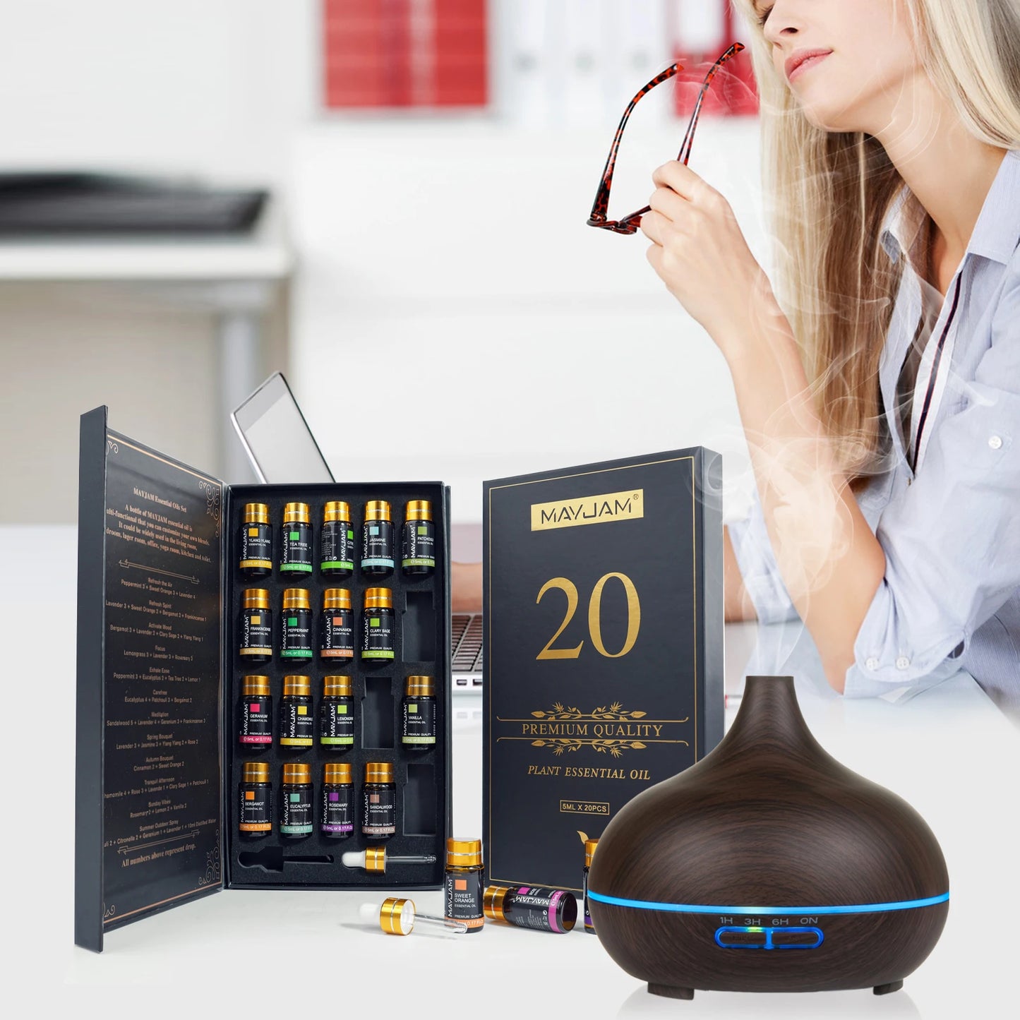 MAYJAM Pure Essential Oil Kit For Diffusers And Aromatherapy