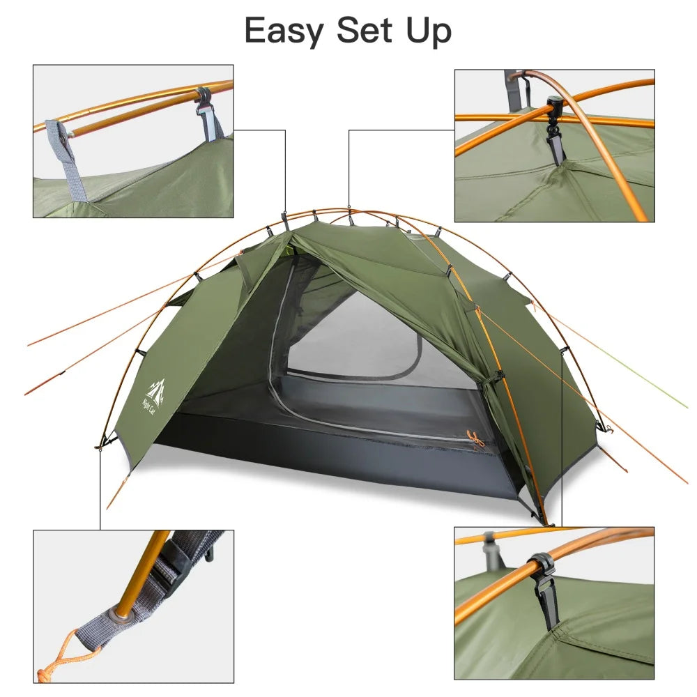 Night Cat Lightweight Waterproof Two Person Backpacking Camping Tent
