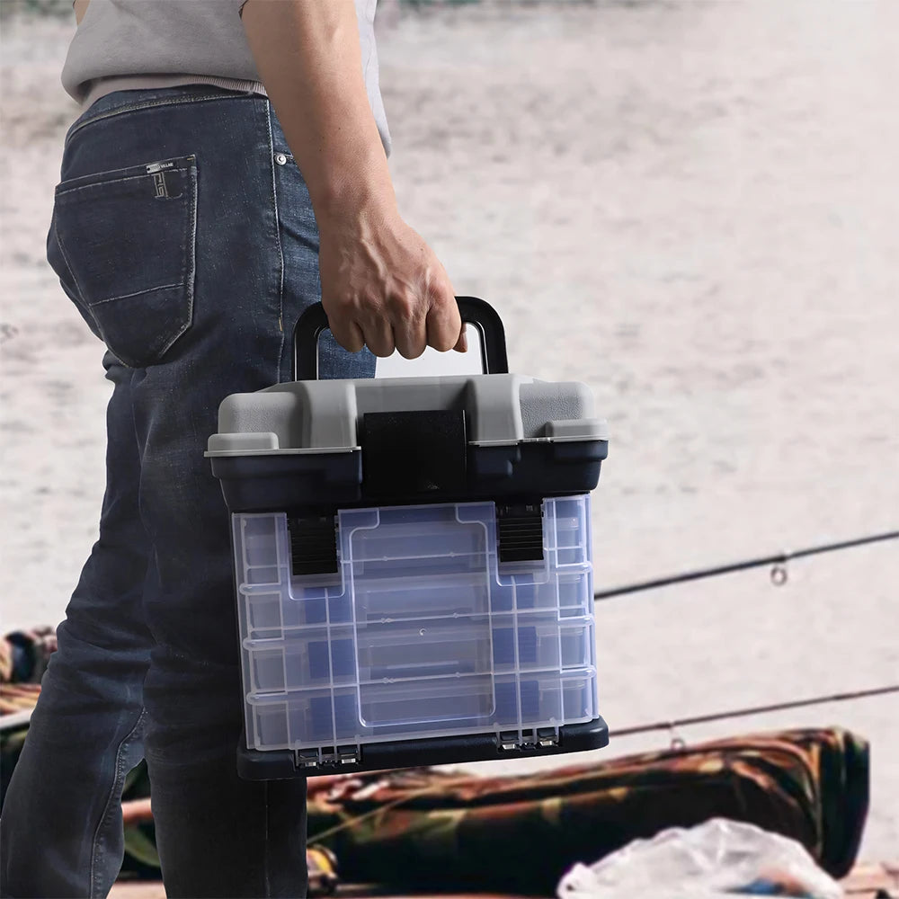 Portable Fishing Tackle Box Kit With Pliers And Lures Storage