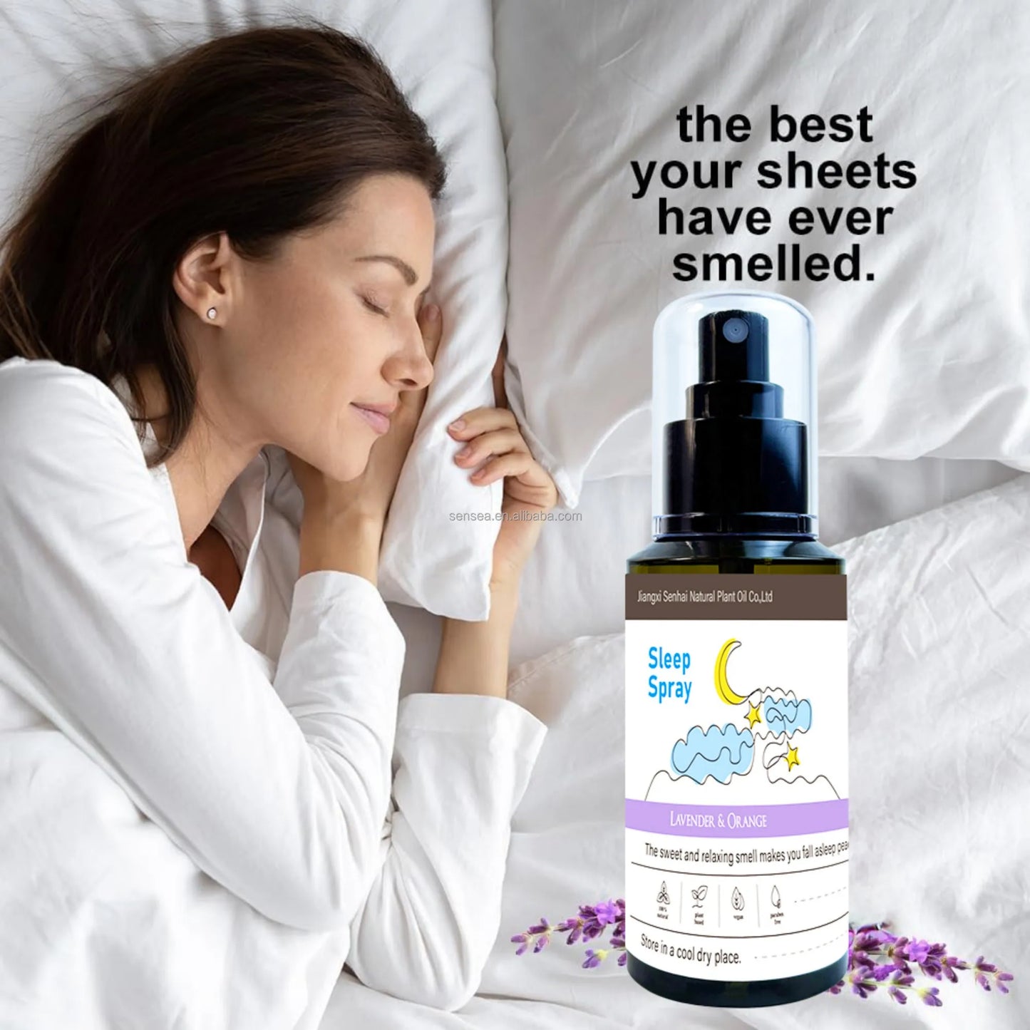 100ml Relieve Fatigue Sleep Spray Lavender Essential Oil Vanilla Gentle Freshness Care Spray Mist Sleep For Room Deep Fall Aslee