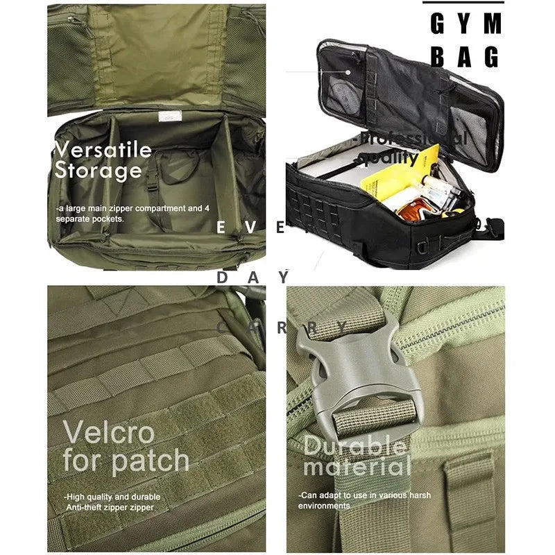LQARMY Waterproof Convertible Travel Duffel Bag for Weekend Trips