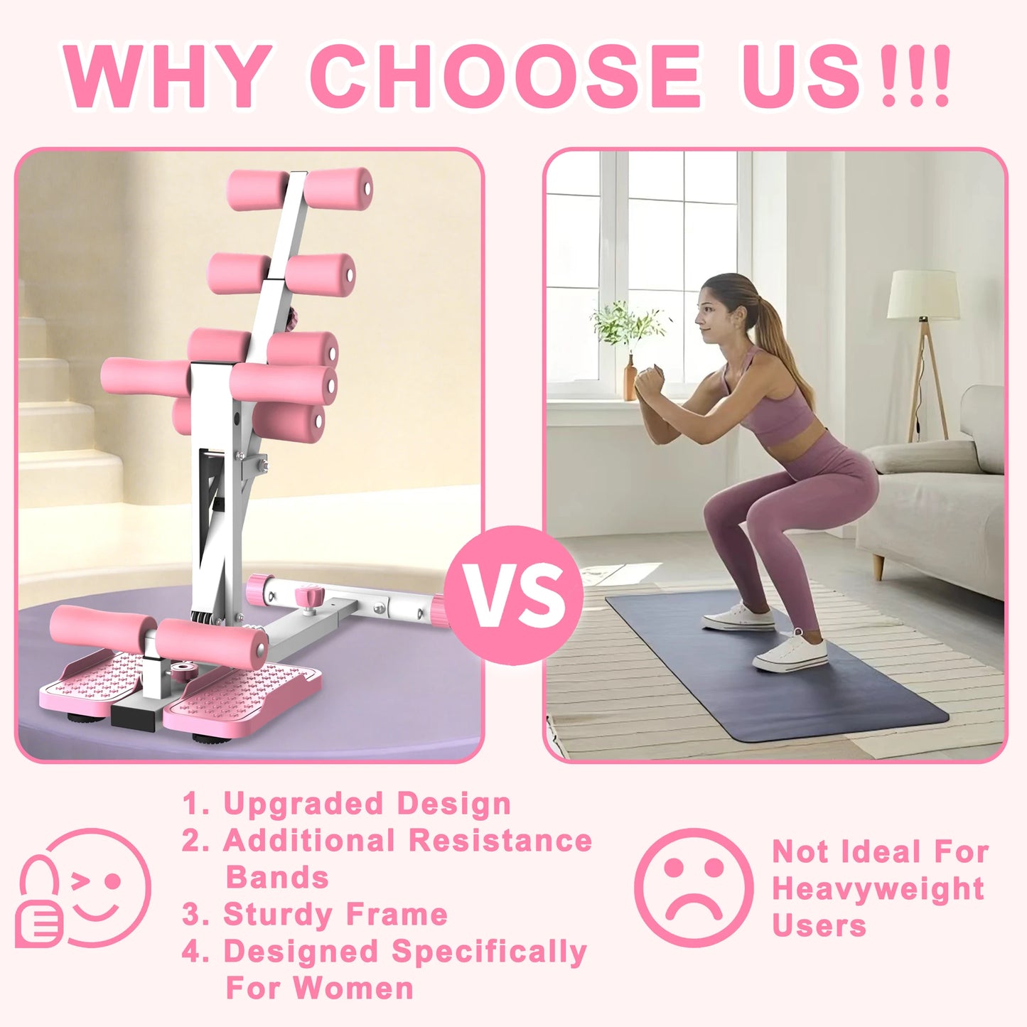 Professional Squat Trainer With Resistance Bands For Home Gym