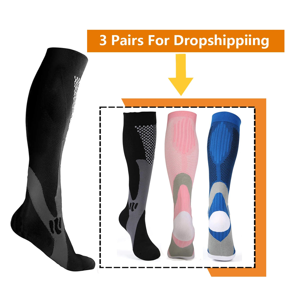 BROTHOCK Athletic Compression Socks for Medical Nursing and Sports