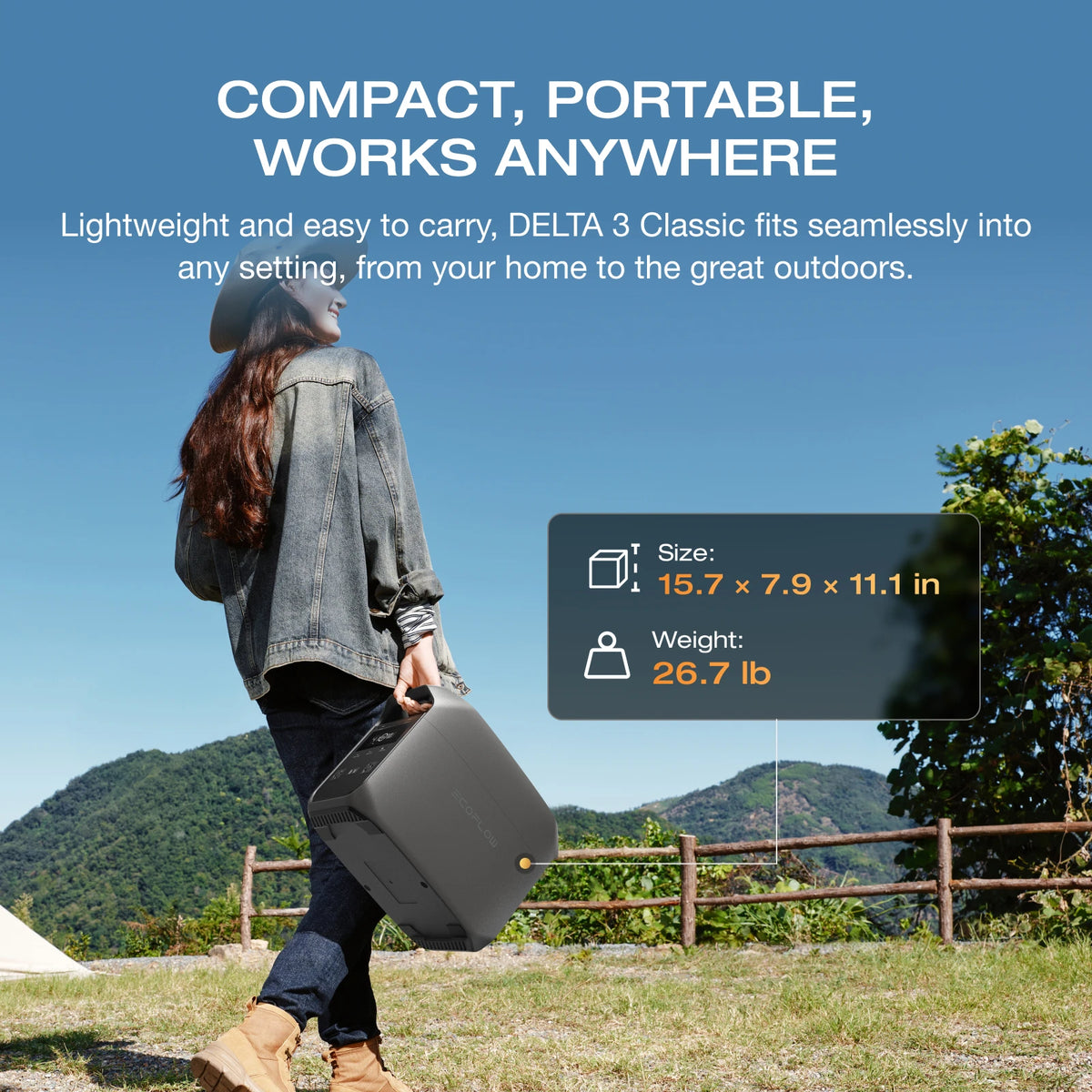 EcoFlow DELTA 3 Portable Power Station With LiFePO4 Battery