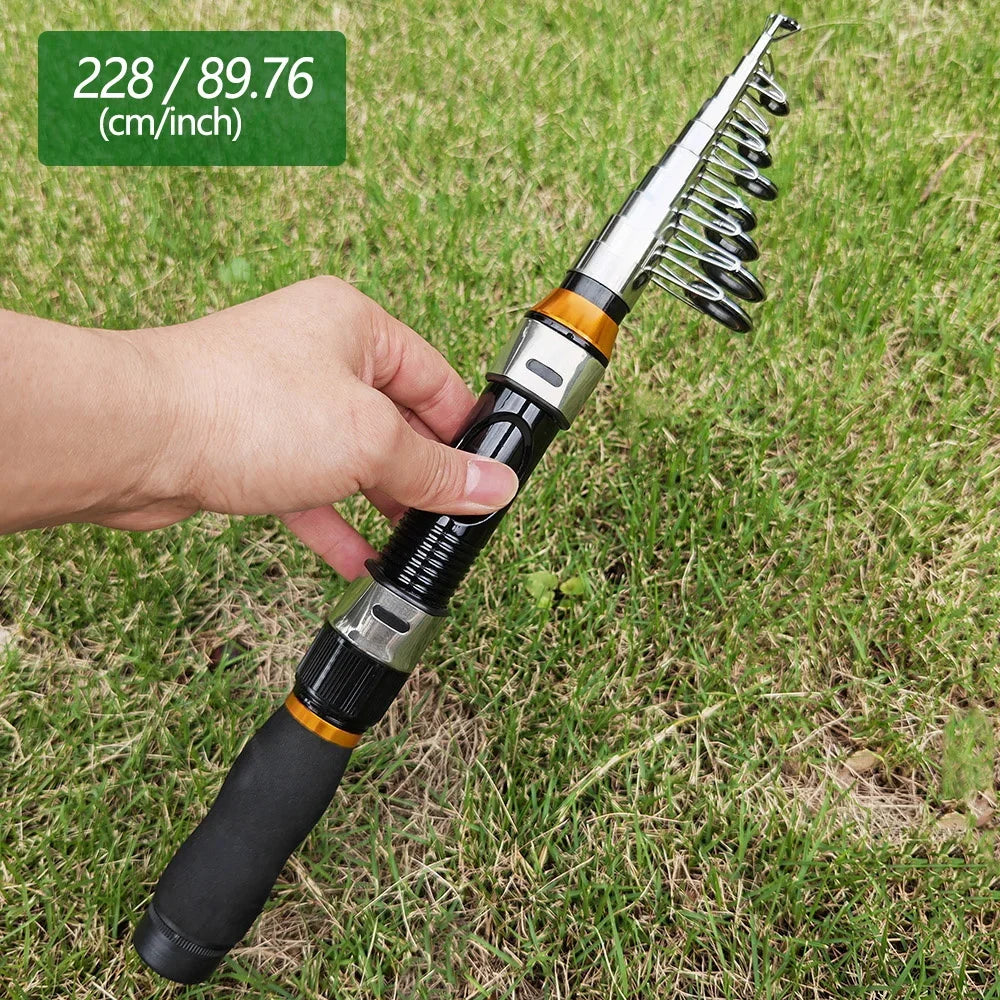Portable Telescopic Spinning Fishing Rod For Carp And Beach