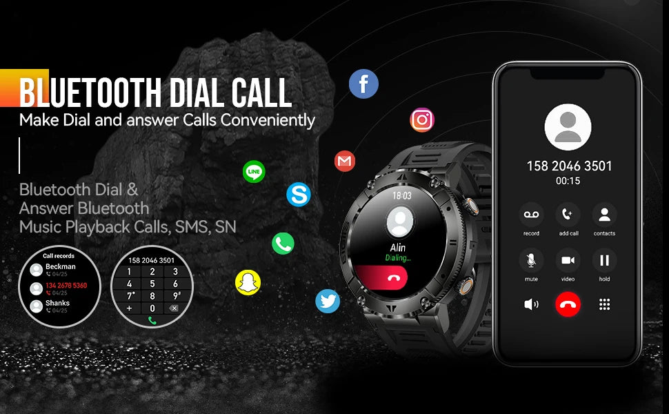 LaNikar Waterproof Smartwatch With Bluetooth Calling And Fitness Tracking