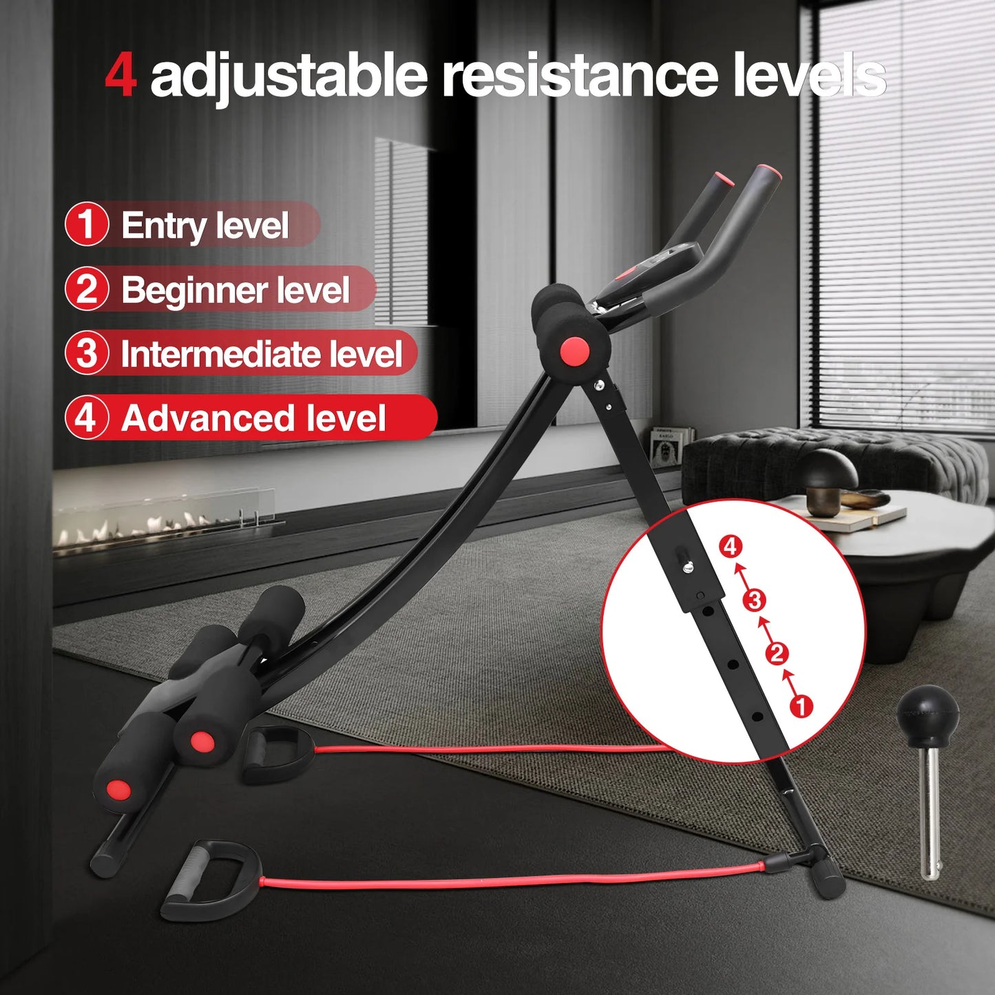 Foldable Ab Machine With Display Home Gym Fitness Trainer