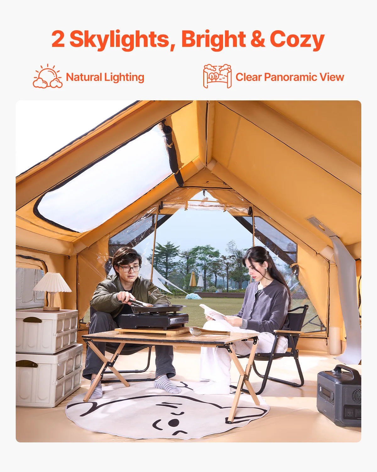 Vevor Inflatable Glamping Tent With Pump And Stove Jack