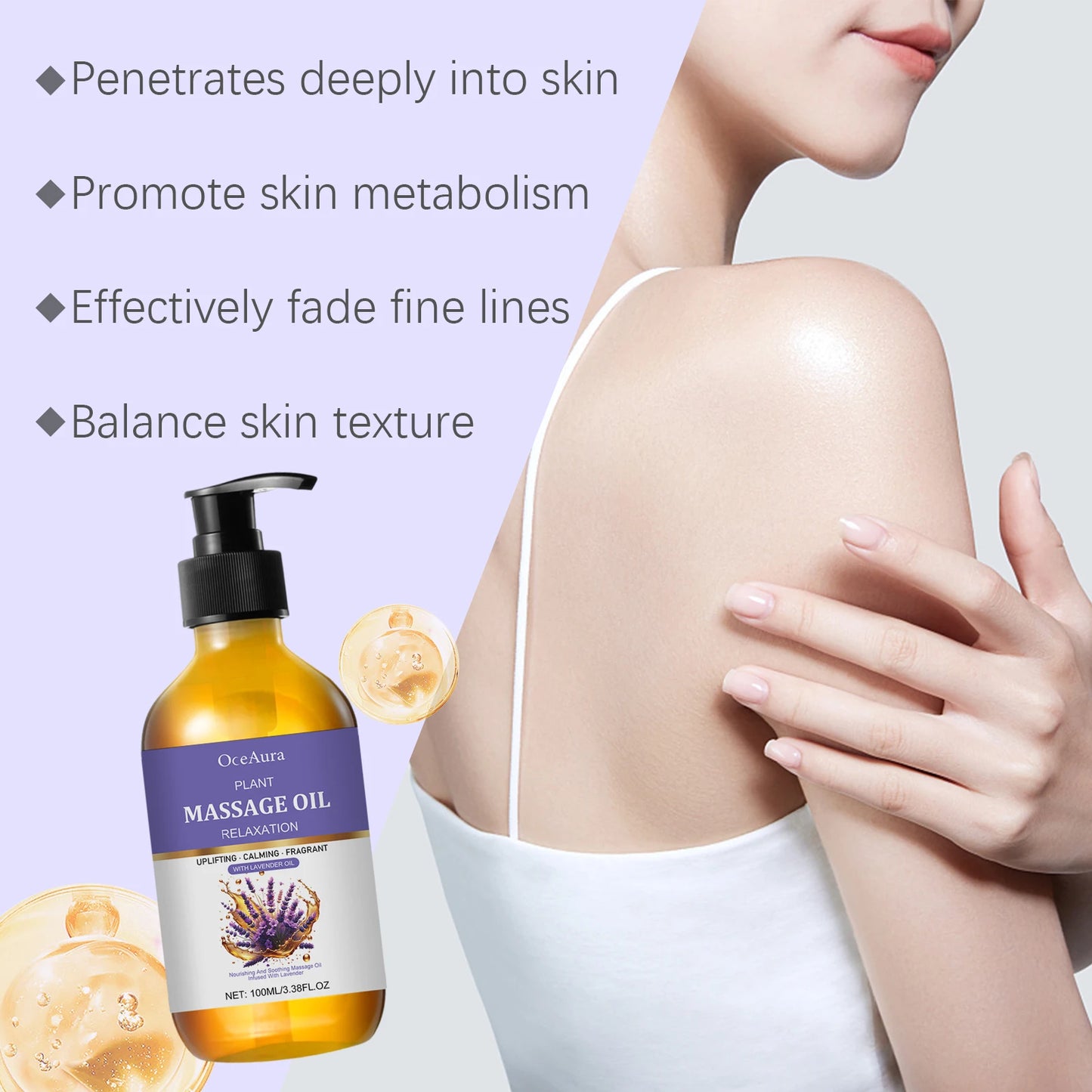 Lavender Essential Oil Massage Oil For Soothing Skin And Relaxation