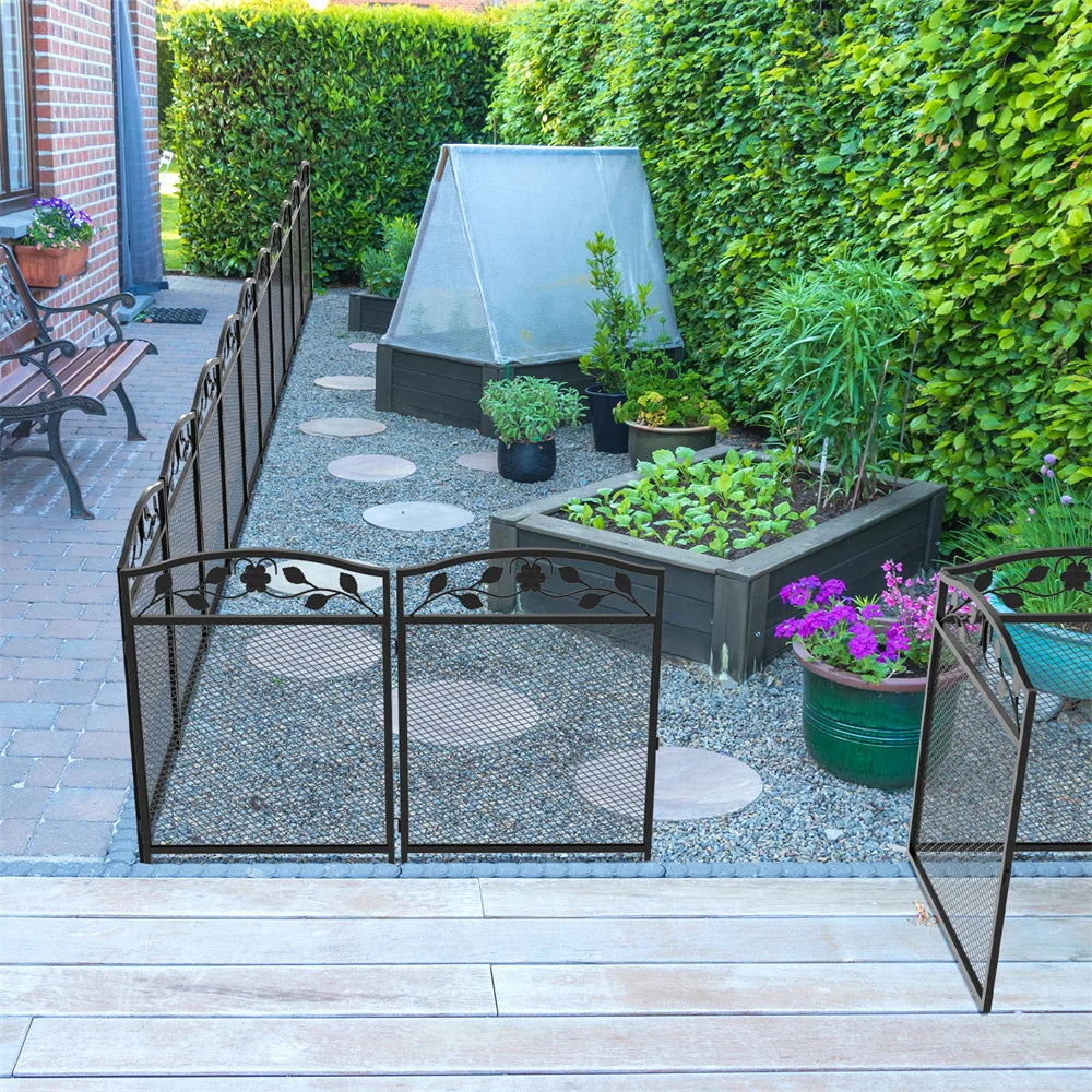 BORWART Tall Wrought Iron Dog Fence Panels For Pet Containment
