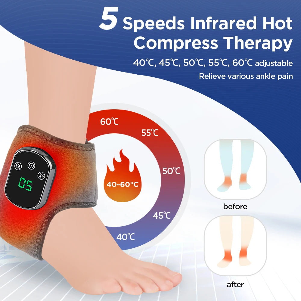 Hailicare Heated Ankle Brace With Five Heat Settings And Vibration