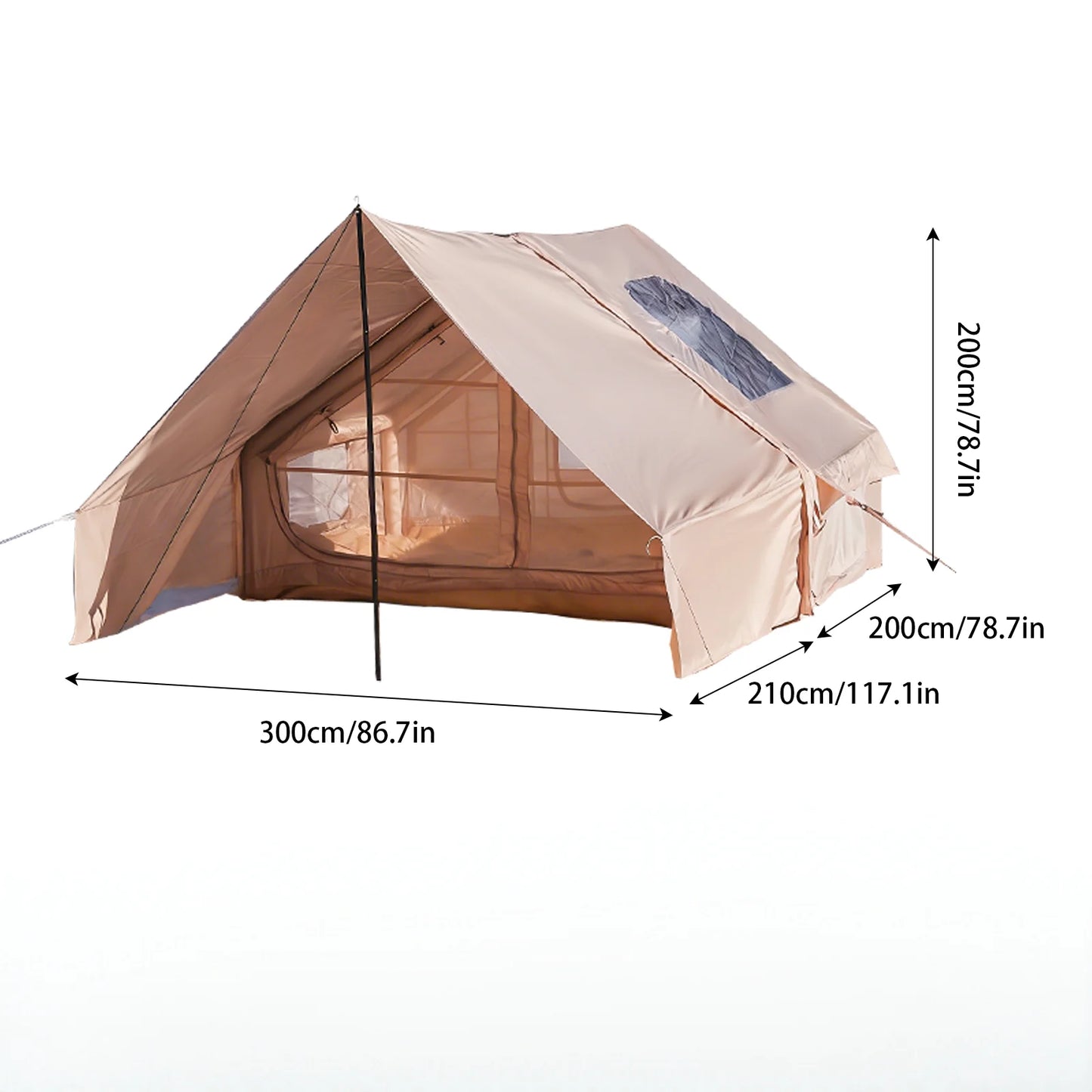 Inflatable Camping Tent With Skylight And Quick Airflow Design