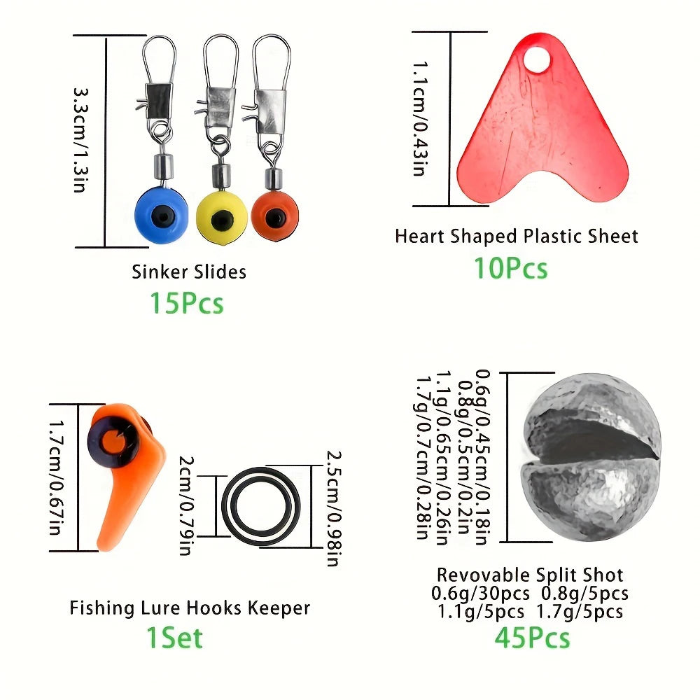 Complete Fishing Tackle Kit With Hooks Bait Swivels And Sinkers