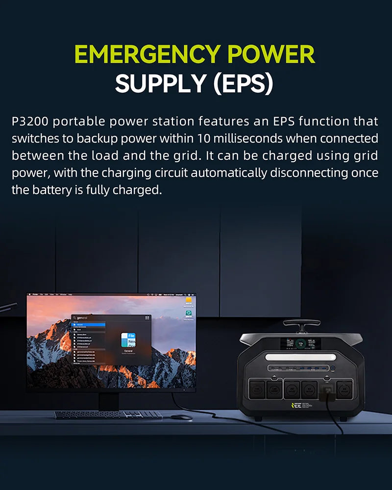 IEE P3200 Portable Power Station 2048Wh Solar Generator