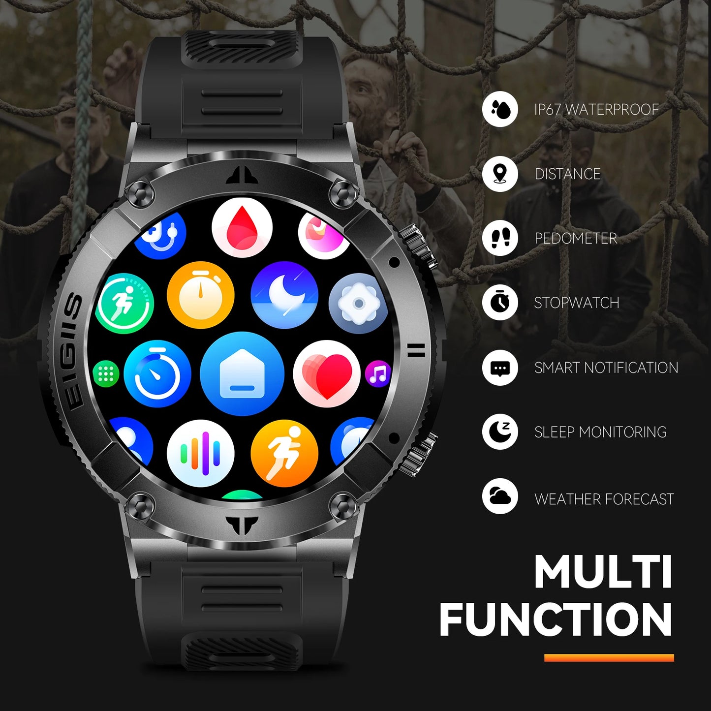 LaNikar Waterproof Smartwatch With Bluetooth Calling And Fitness Tracking