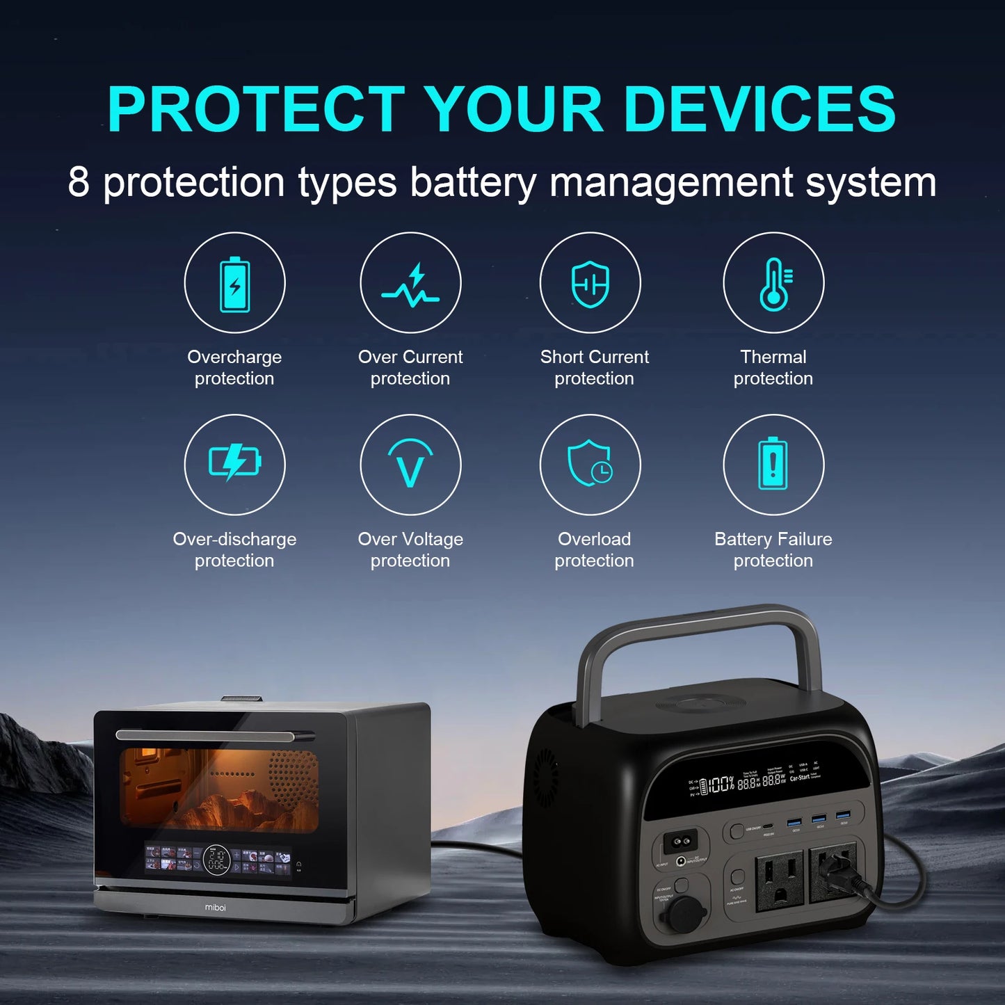 Ctolity 500W Portable Power Station Solar Generator With LiFePo4 Battery